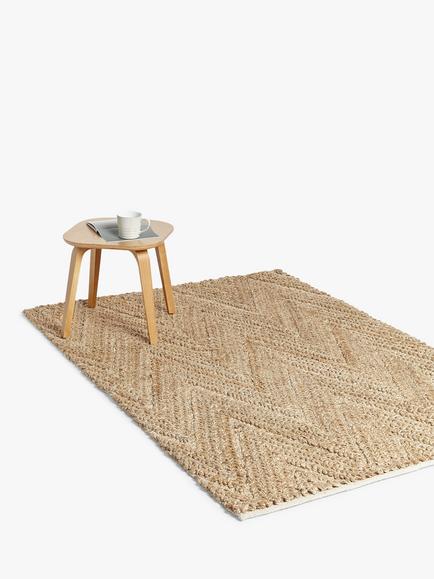 John Lewis Chevron Knot Jute Hand Woven Rug - view 2, Neutral