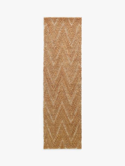 John Lewis Chevron Knot Jute Hand Woven Rug, Neutral, Runner, L240 x W70cm, Neutral