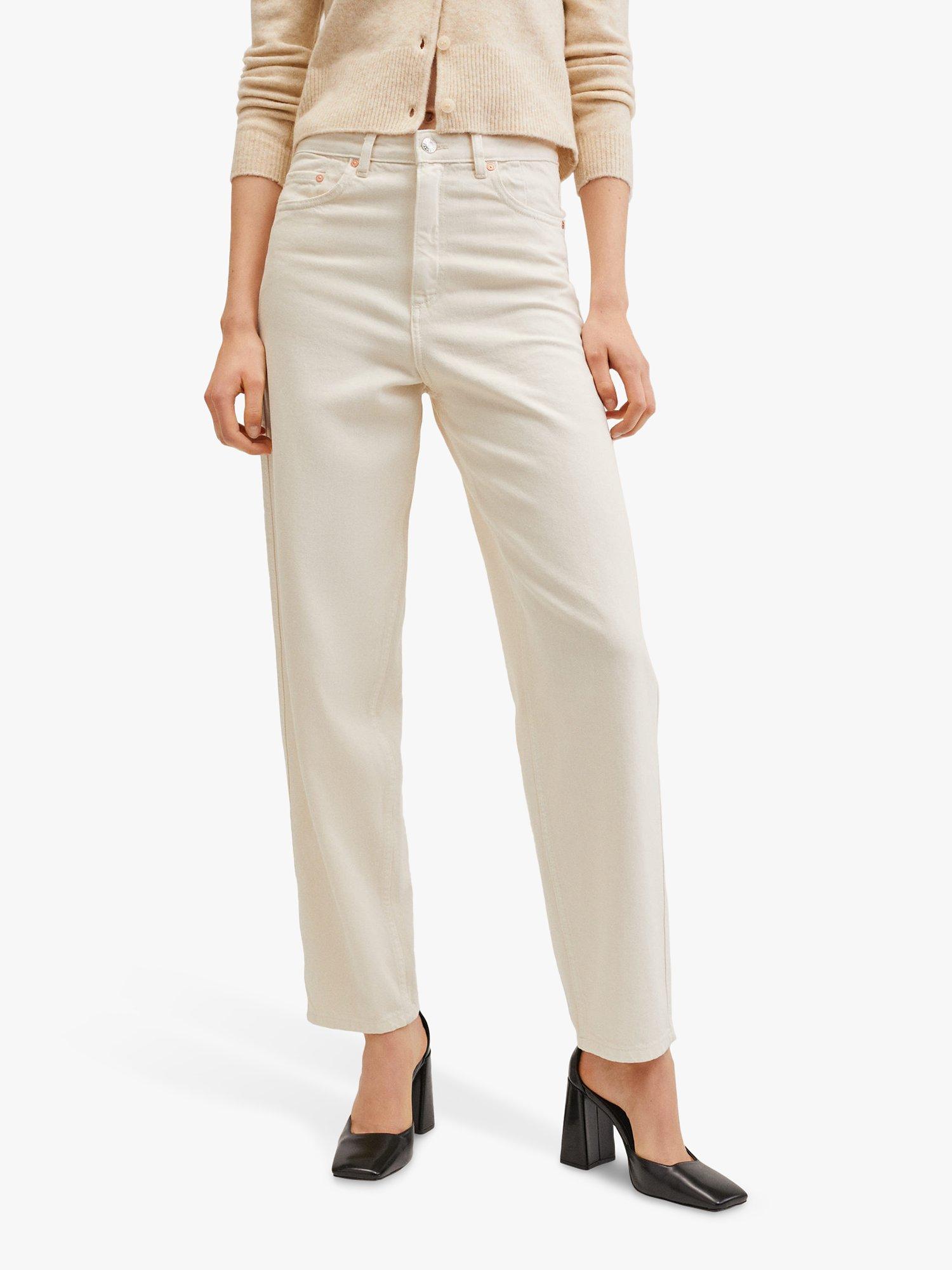 Mango Janet Straight Leg Jeans, Beige