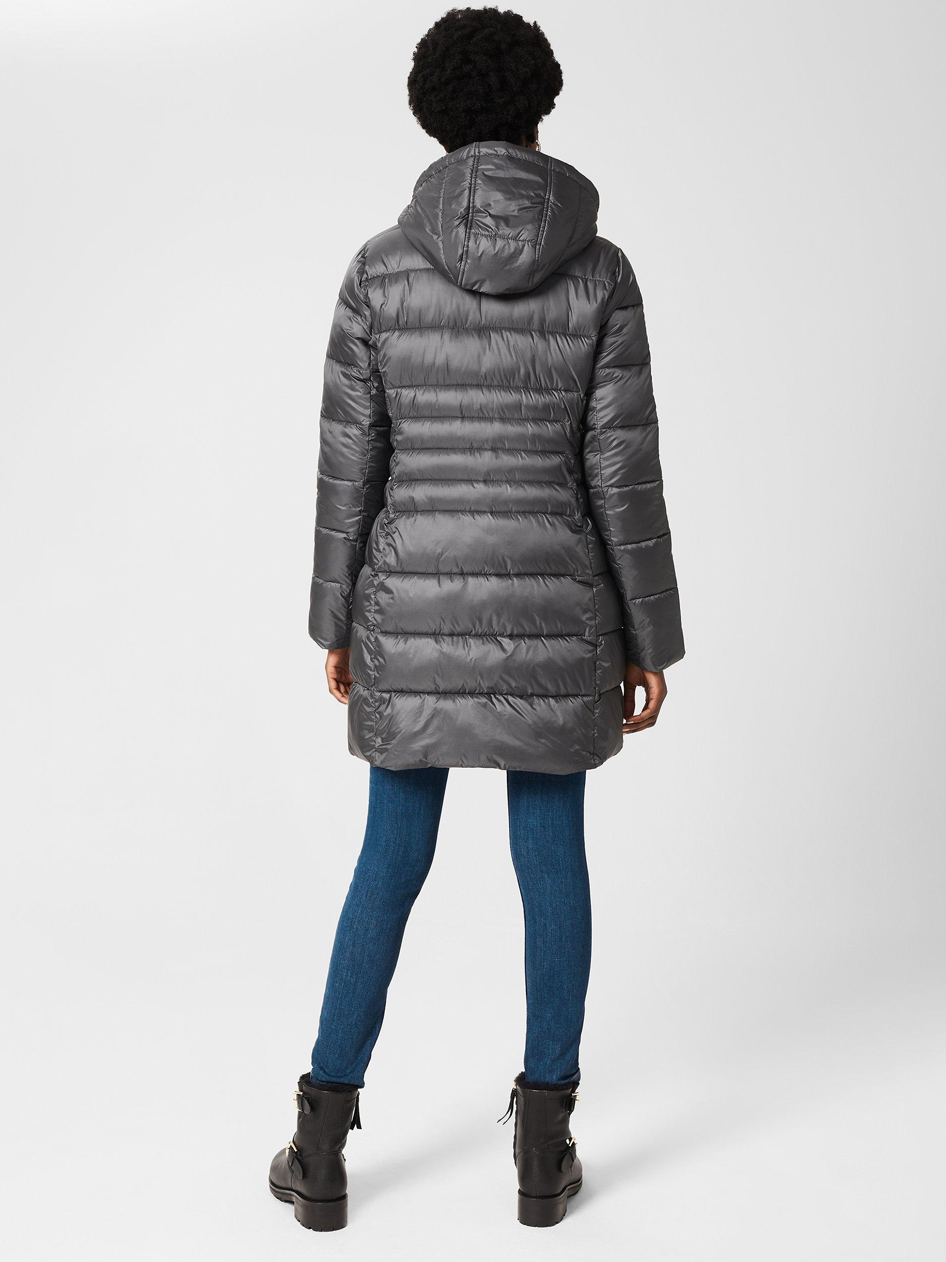 Product image 2 of 5, which shows Hobbs Danika Longline Puffer Jacket, Charcoal Grey, 6