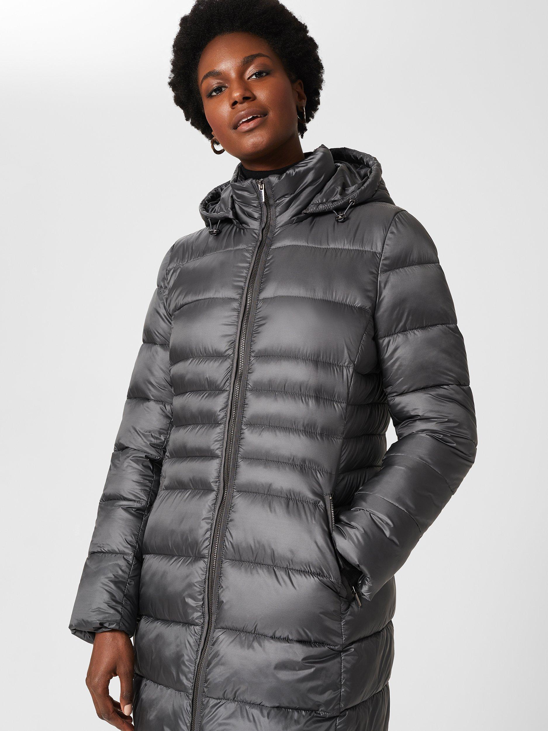 Product image 3 of 5, which shows Hobbs Danika Longline Puffer Jacket, Charcoal Grey, 6