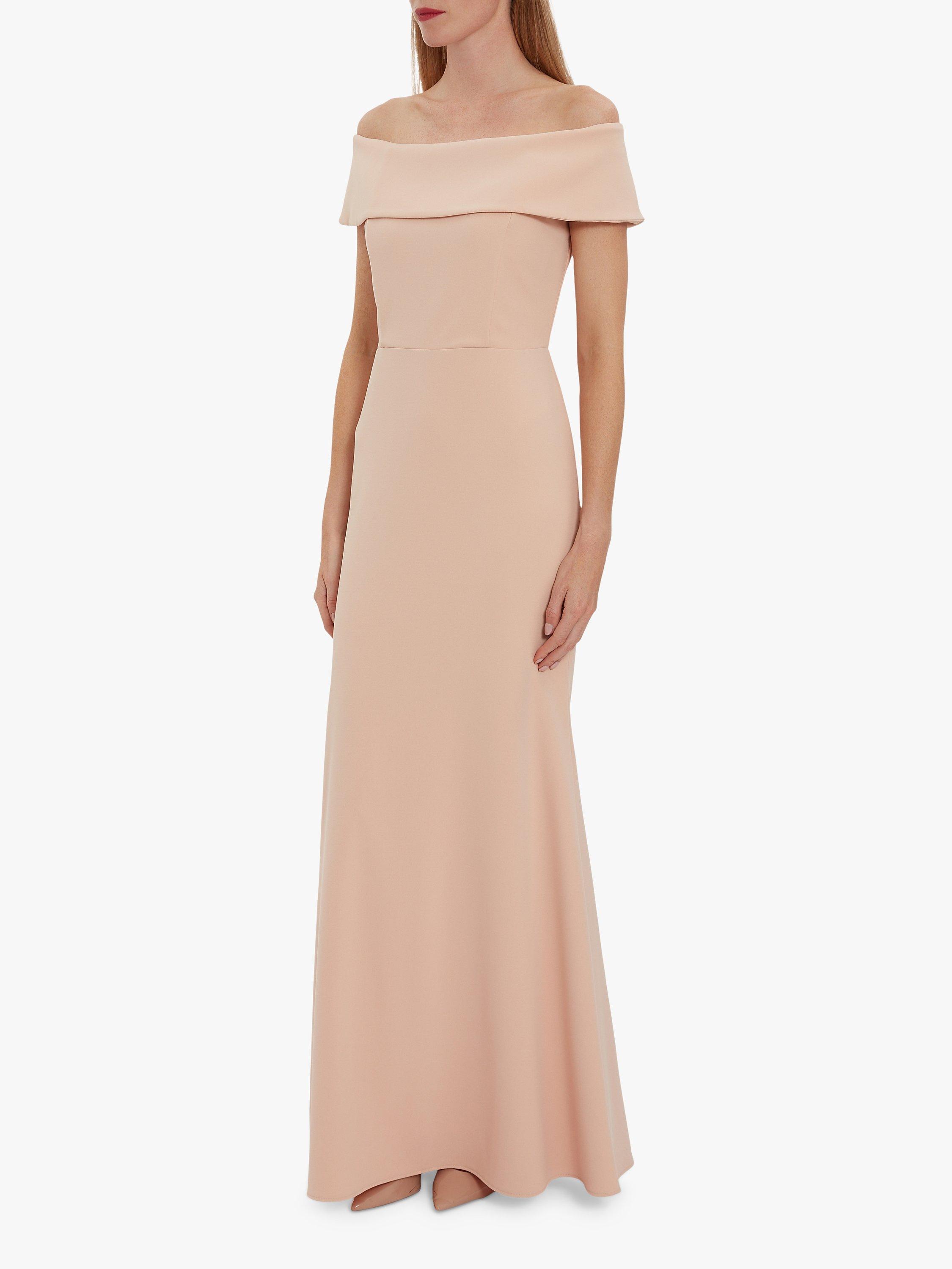 Gina Bacconi Lauran Crepe Off The Shoulder Maxi Dress