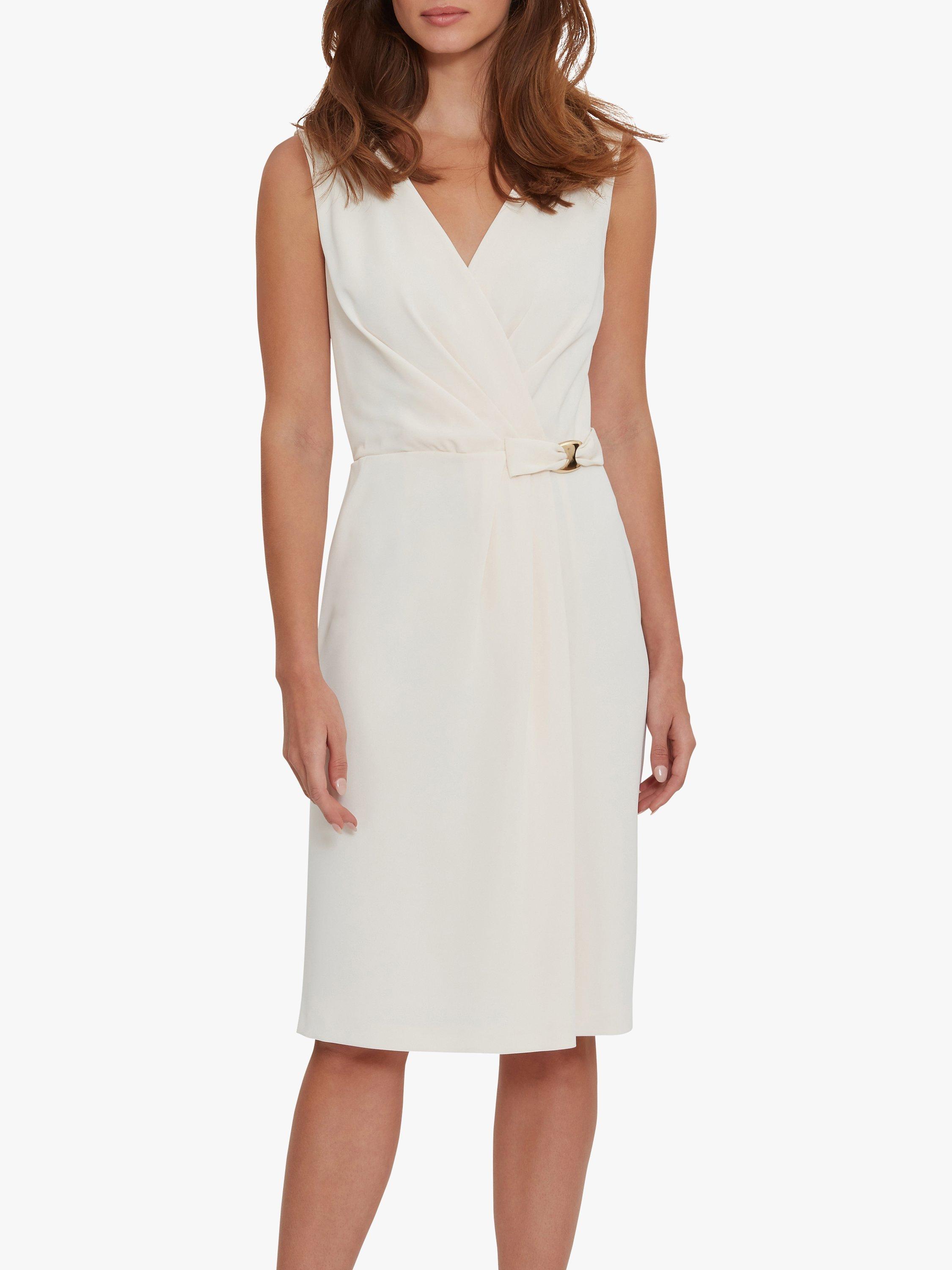 Gina Bacconi Leyanna Moss Tailored Dress, Ivory, 20