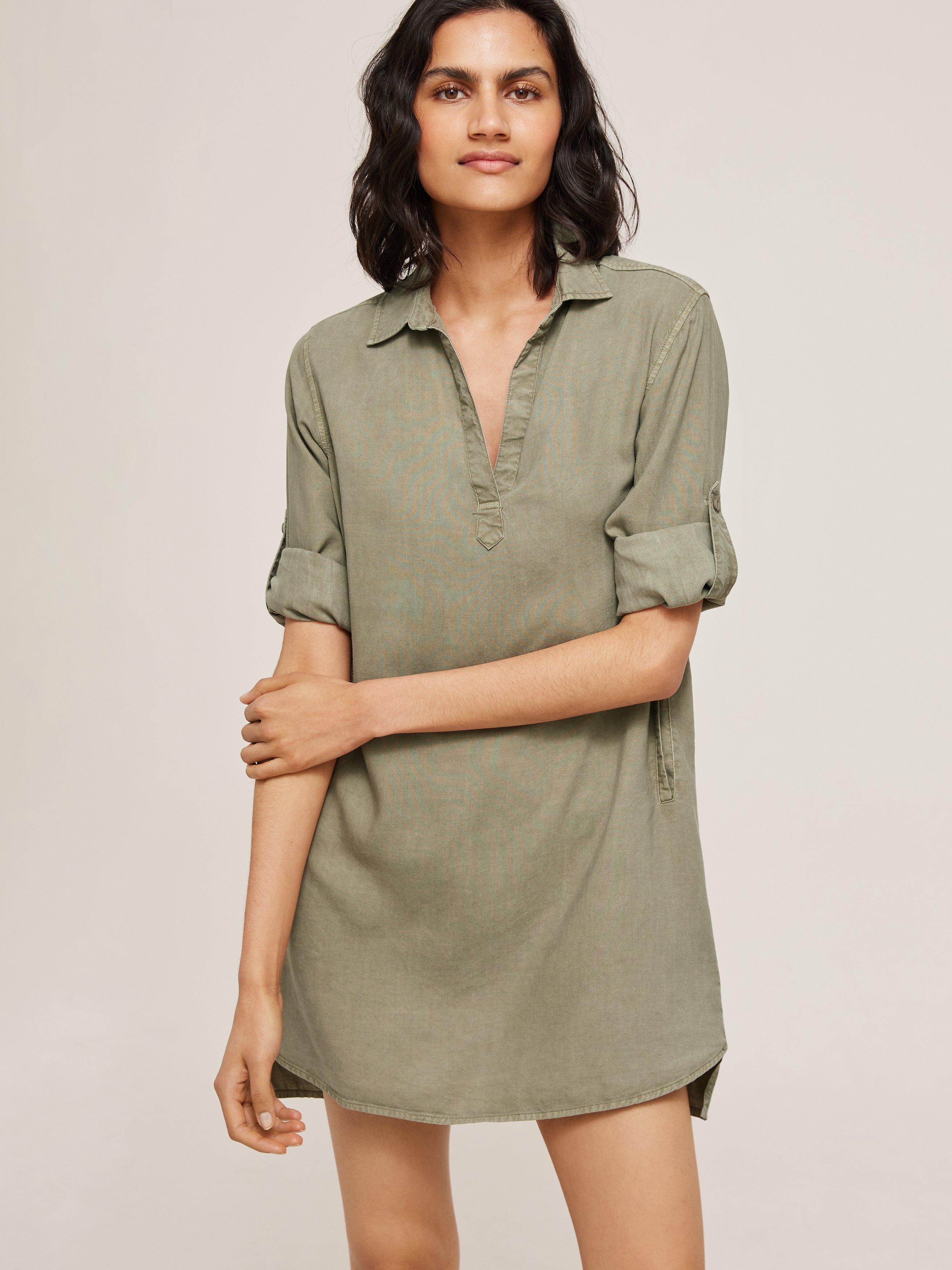 Bella Dahl A Line Shirt Dress, Khaki