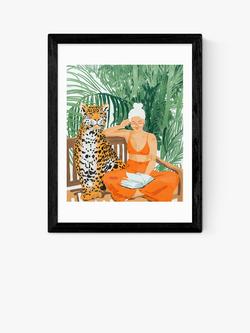 EAST END PRINTS 83 Oranges 'Jungle Vacay II' Framed Print, Black Frame