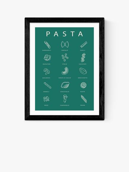 EAST END PRINTS Violet Studio 'Pasta Guide' Wood Framed Print, Black Frame
