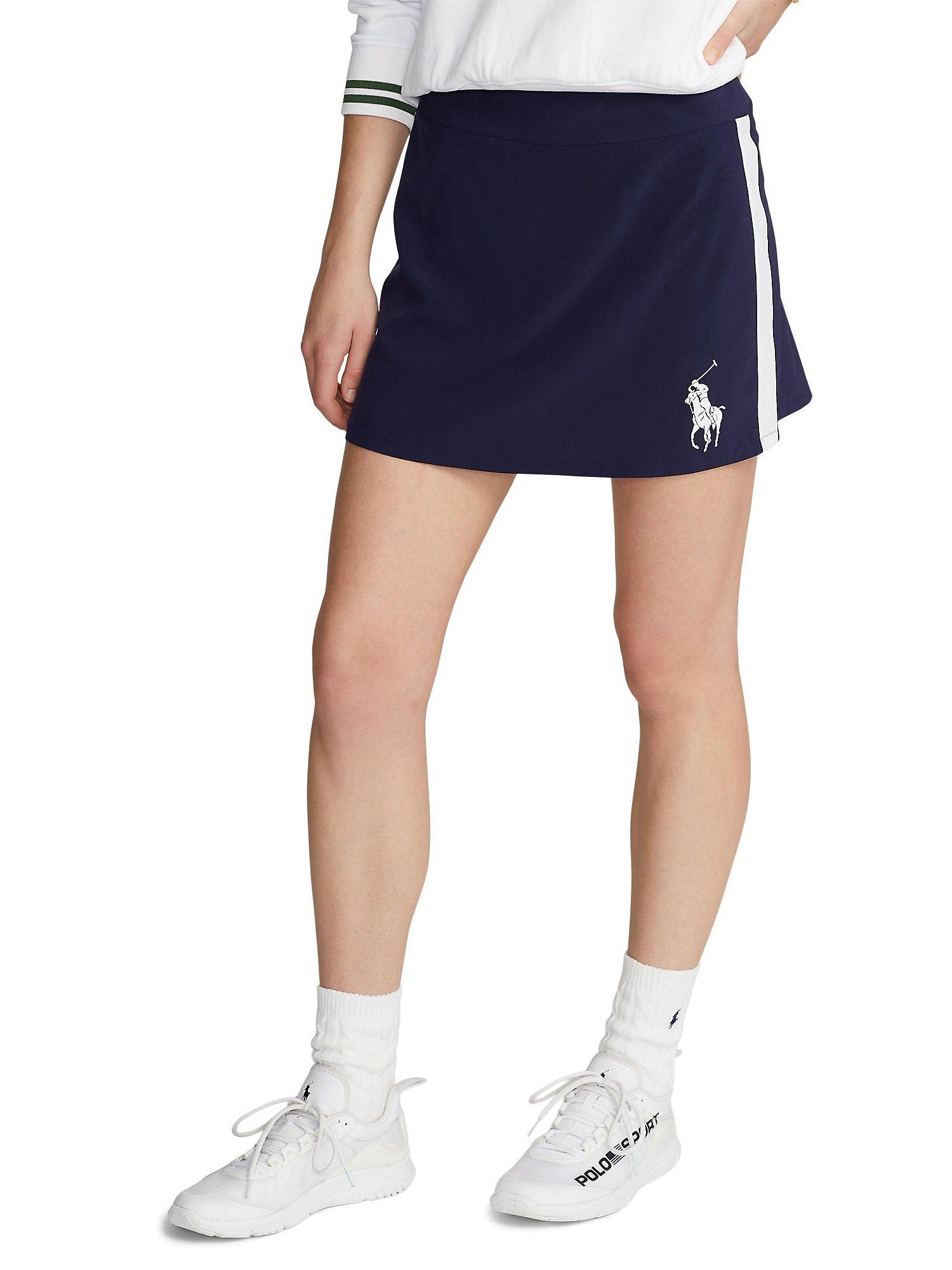 Polo Ralph Lauren X Wimbledon Ball Girl Skirt, French Navy/Pure White