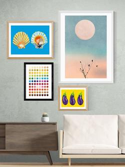 EAST END PRINTS Limbo and Ginger 'Colour Chart' Framed Print - view 2, Black Frame