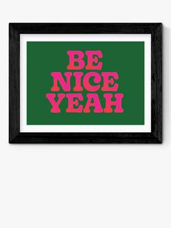 EAST END PRINTS Limbo and Ginger 'Be Nice Yeah' Framed Print, Black Frame