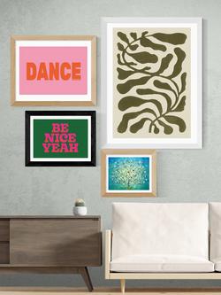 EAST END PRINTS Limbo and Ginger 'Be Nice Yeah' Framed Print - view 2, Black Frame