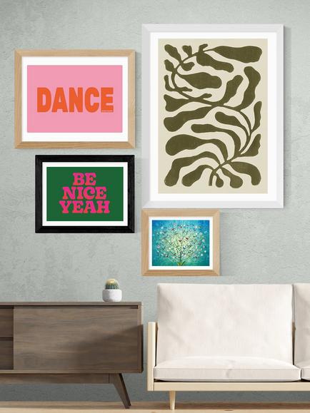 EAST END PRINTS Limbo and Ginger 'Be Nice Yeah' Framed Print - view 2, Black Frame
