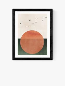 EAST END PRINTS Kubistika 'Rising' Framed Print, Black Frame