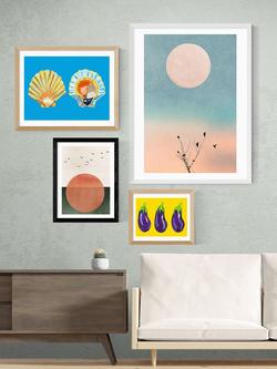 EAST END PRINTS Kubistika 'Rising' Framed Print - view 2, Black Frame