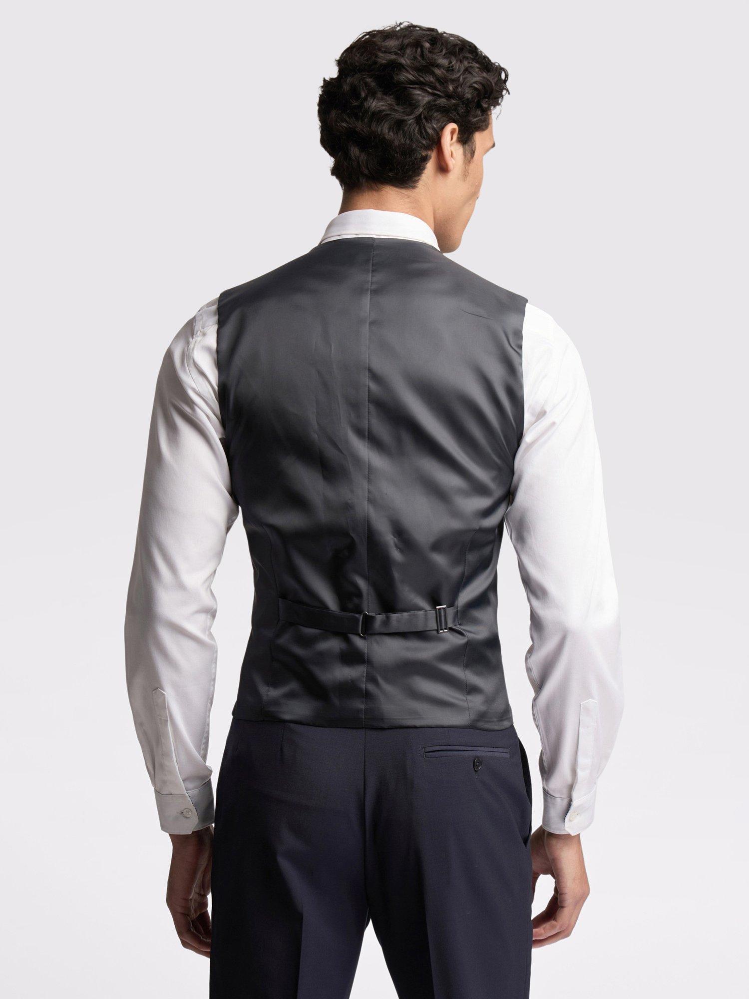 Product image 2 of 4, which shows Ted Baker Panama Wool Blend Waistcoat, Blue, 38R