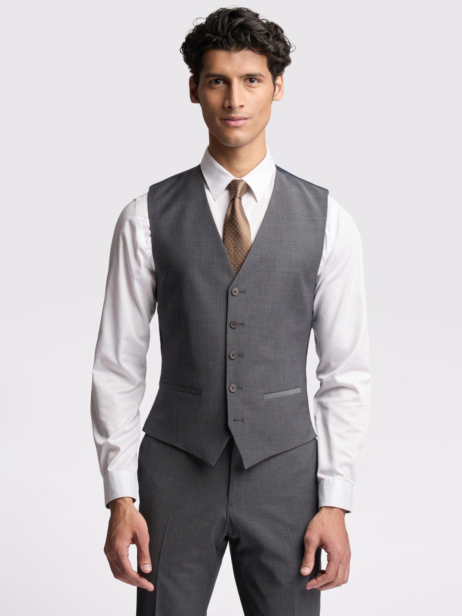 Ted Baker Panama Wool Blend Waistcoat, Charcoal, 38R