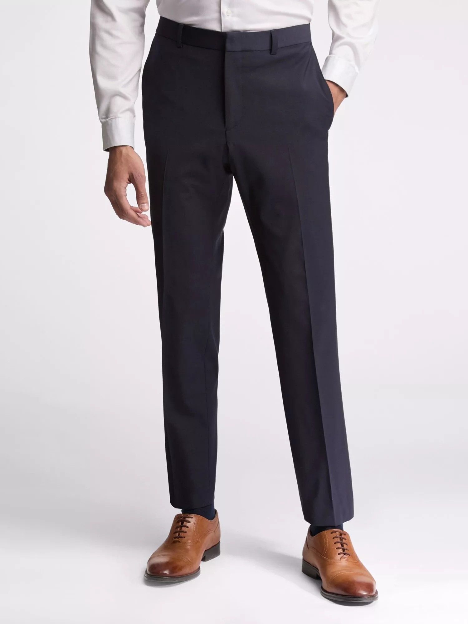 Ted Baker Panama Wool Blend Suit Trousers Navy