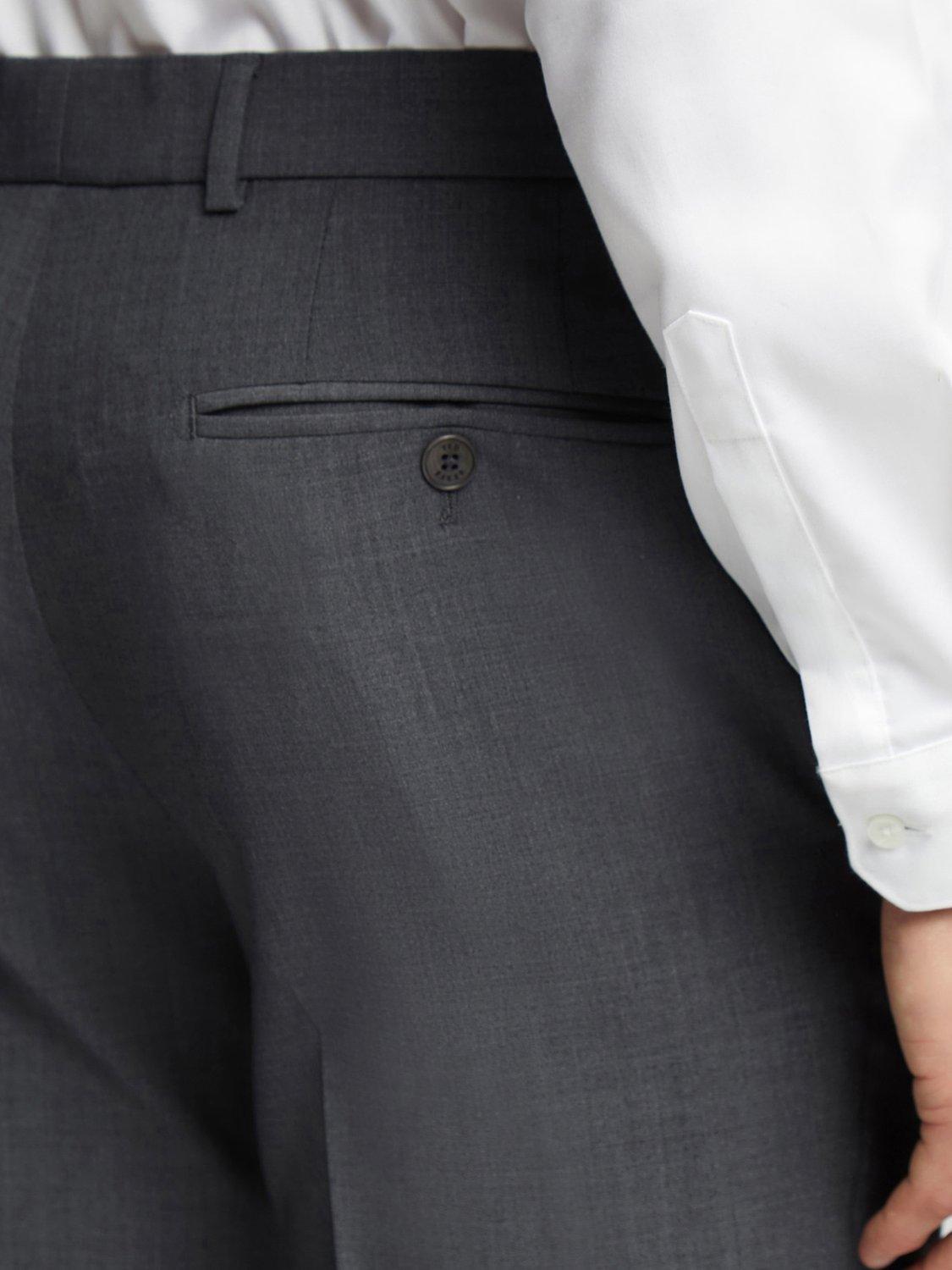 Product image 4 of 4, which shows Ted Baker Panama Wool Blend Suit Trousers, Charcoal, 32R