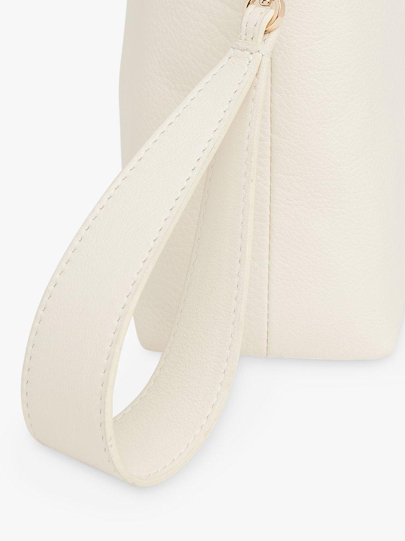 Product image 4 of 6, which shows Whistles Avah Leather Zip Clutch Bag, Ivory