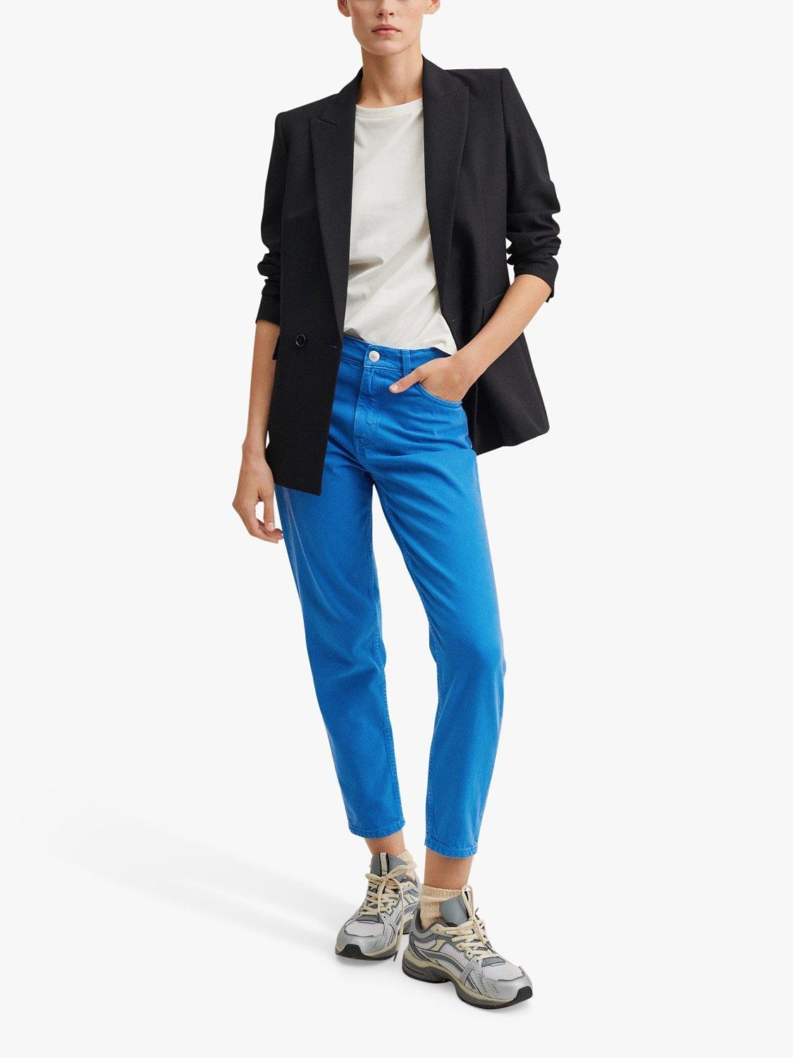 Mango Mom Jeans, Bright Blue, 18
