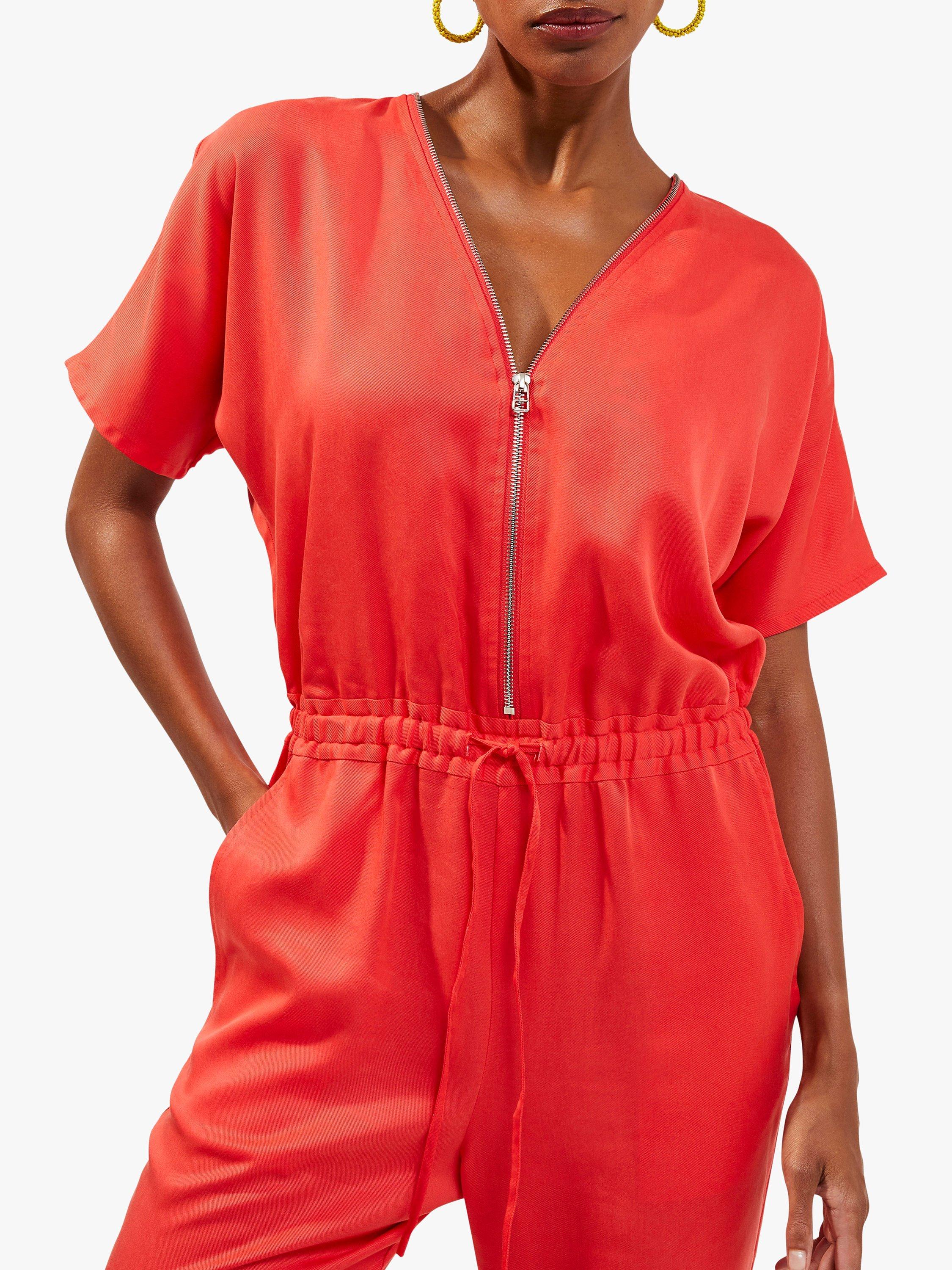 French Connection Airetta Zip Front Jumpsuit, Hibiscus