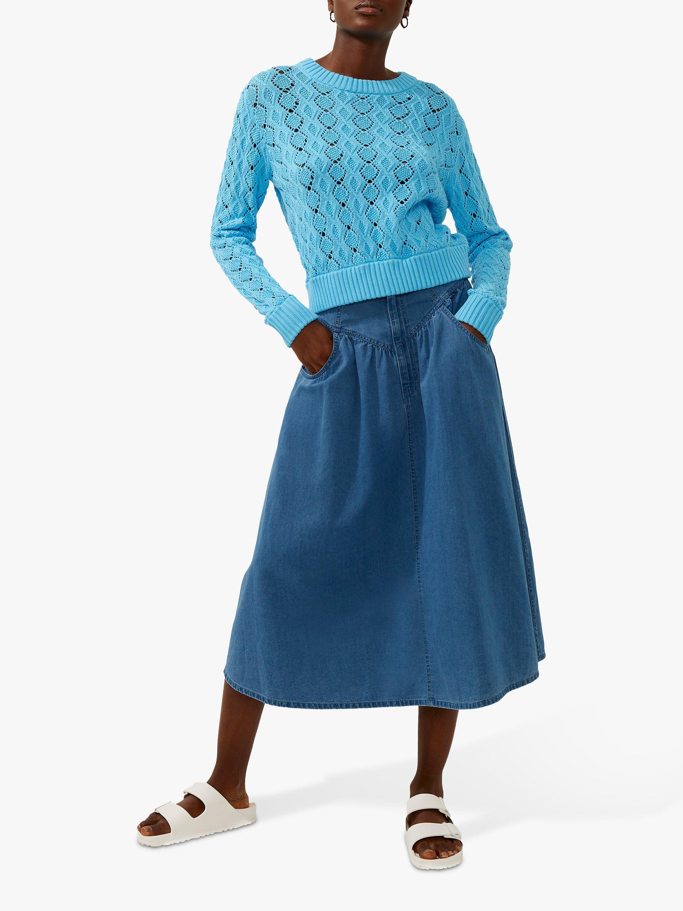 French Connection Karli Textured Jumper, Blue Grotto, XL