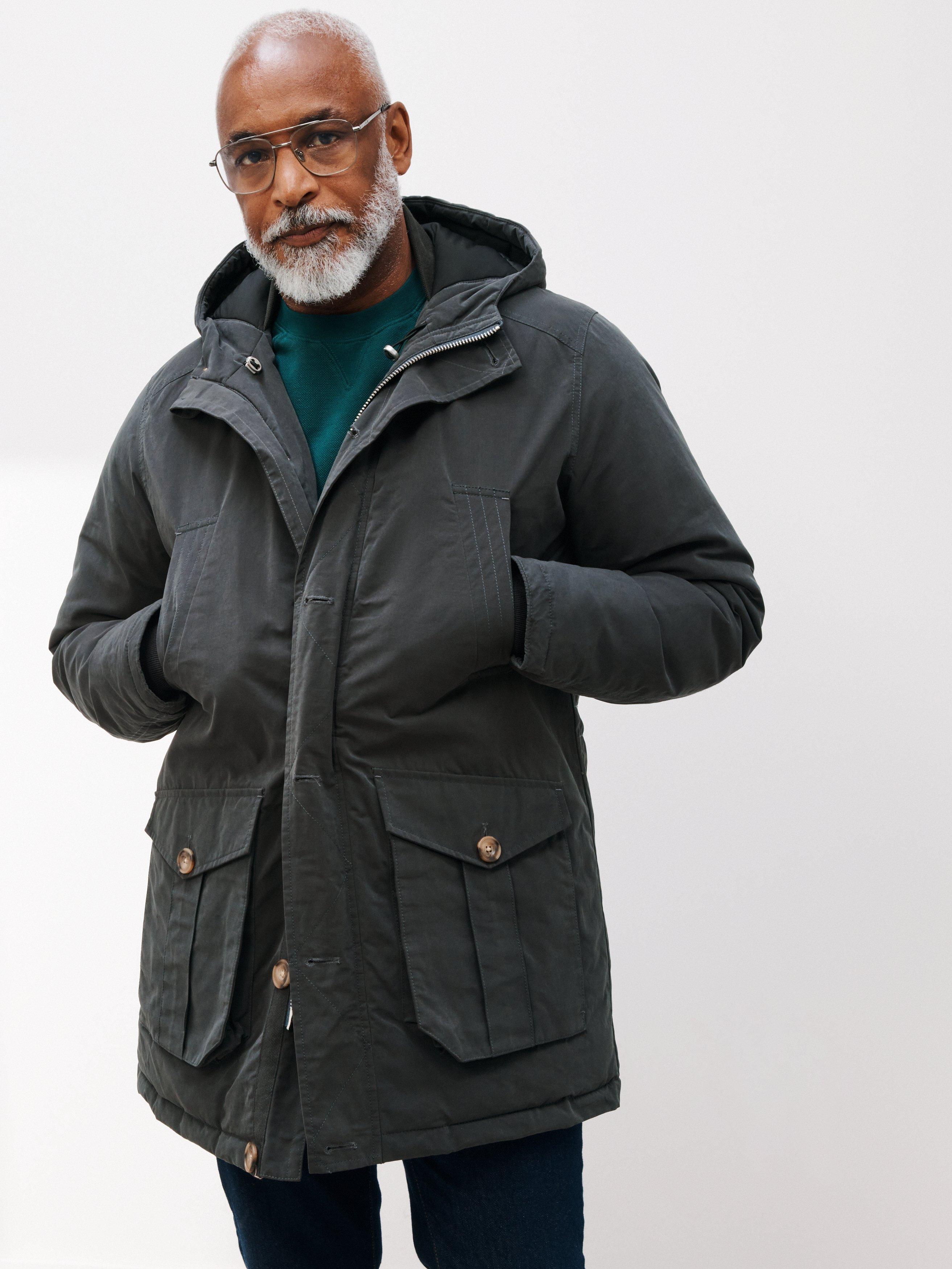 John Lewis Beale Parka Jacket, Grey, XXL