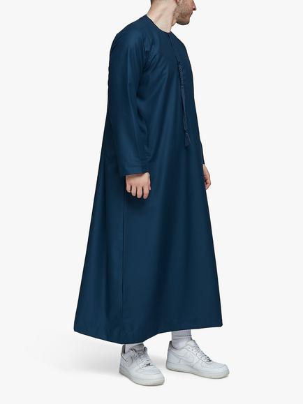 Islamic Impressions Omani Thobe Jubbah, Blue Midnight