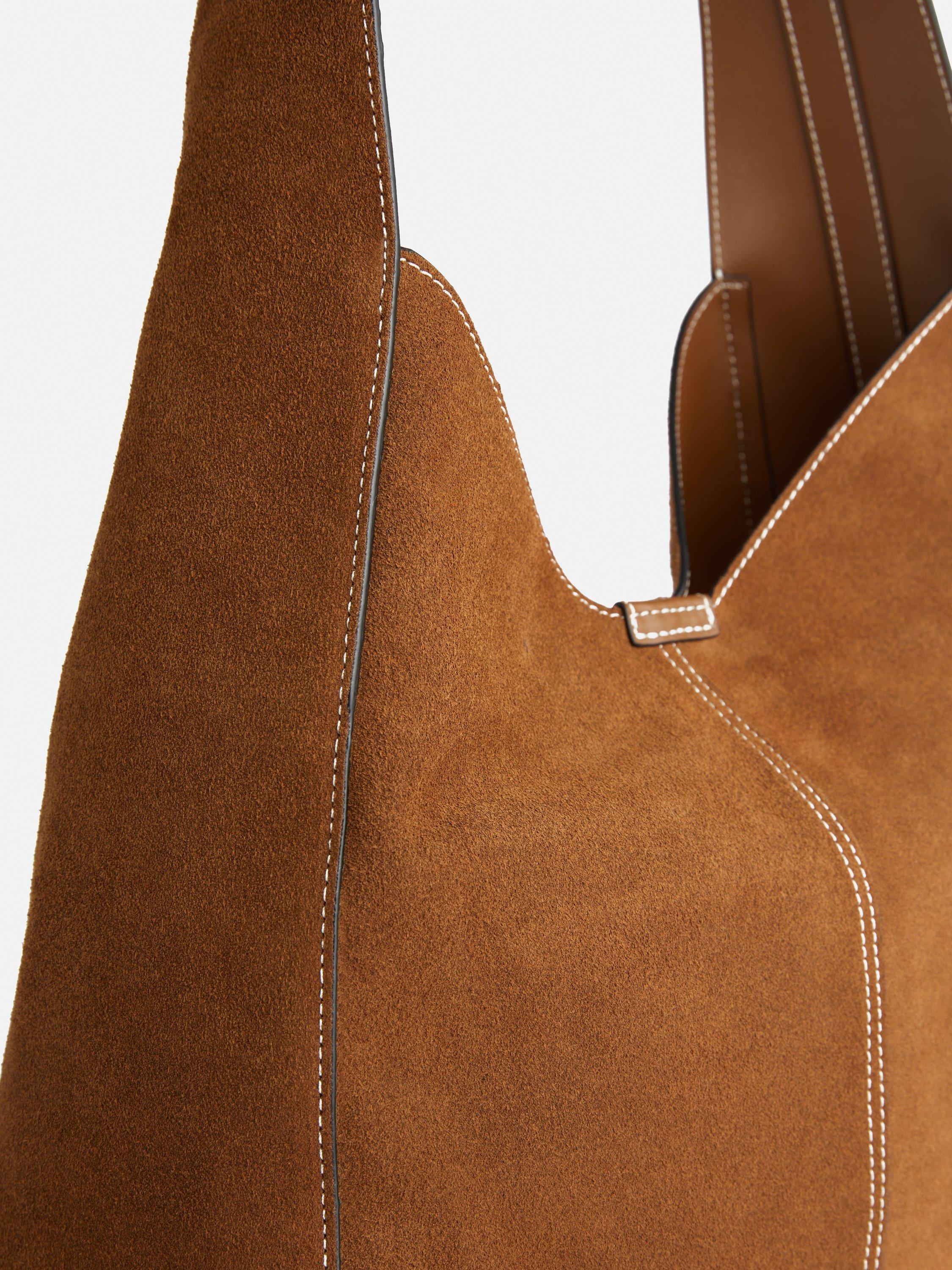 Product image 4 of 5, which shows Jigsaw Heckfield Suede Slouch Shoulder Bag, Tan