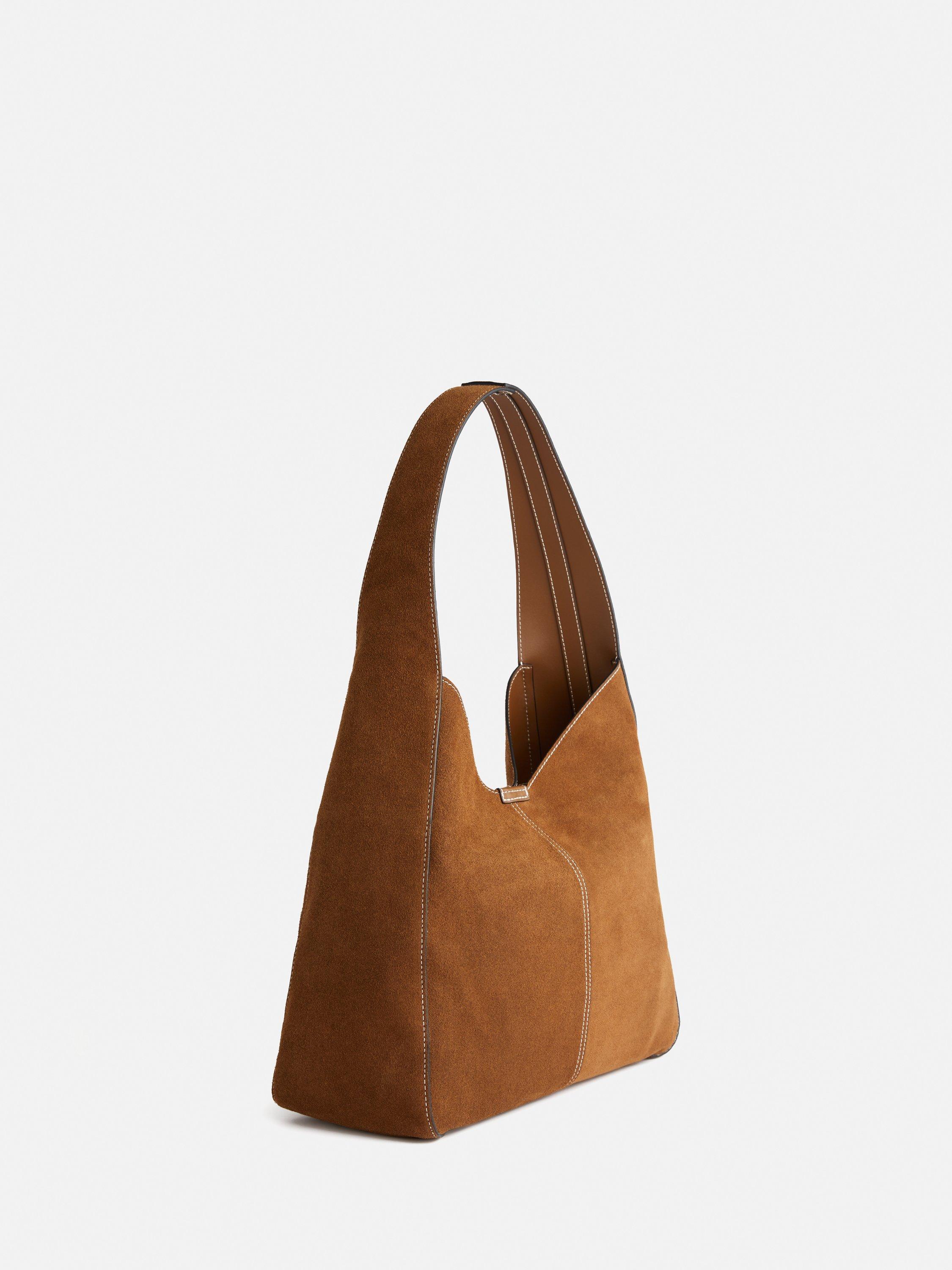 Product image 5 of 5, which shows Jigsaw Heckfield Suede Slouch Shoulder Bag, Tan