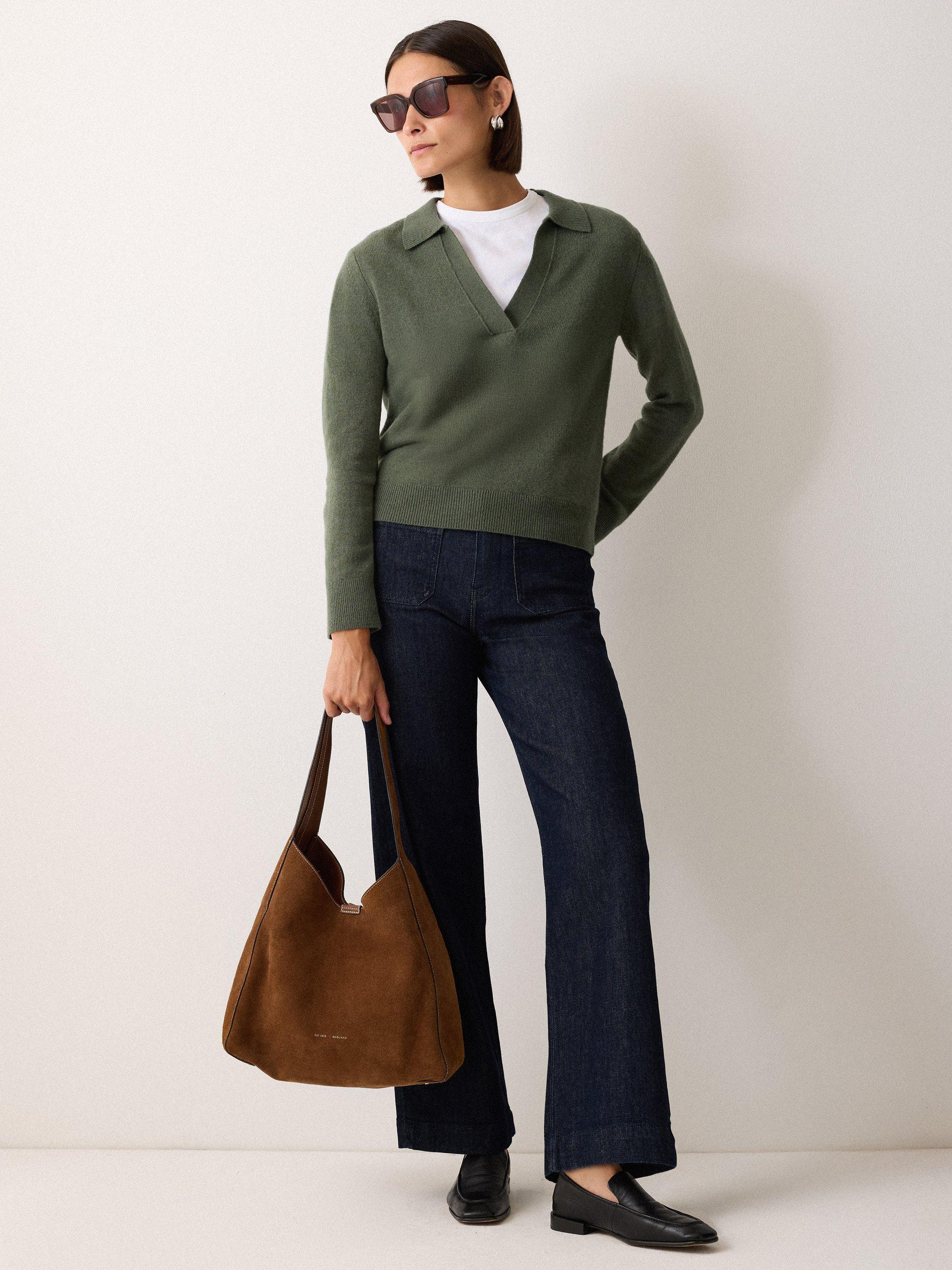 Product image 6 of 6, which shows Jigsaw Heckfield Suede Tote Bag, Tan, One Size