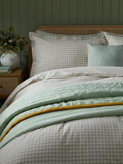 John Lewis Gingham Duvet Cover Set - view 2, Natural