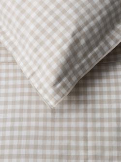 John Lewis Gingham Duvet Cover Set - view 2, Natural