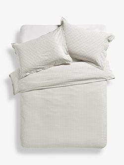 John Lewis Gingham Duvet Cover Set, Natural