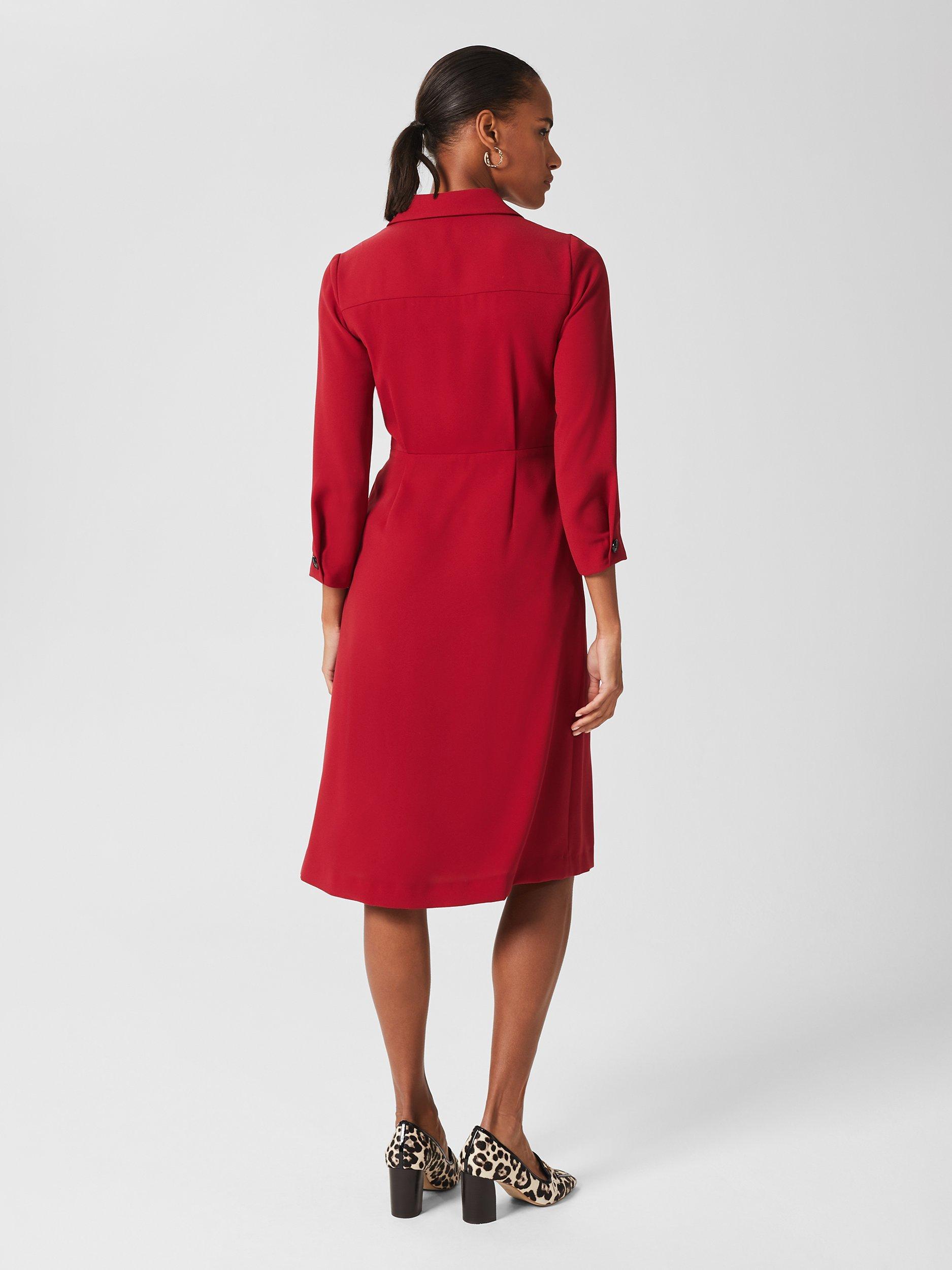 Hobbs Dani Wrap Dress Deep Red