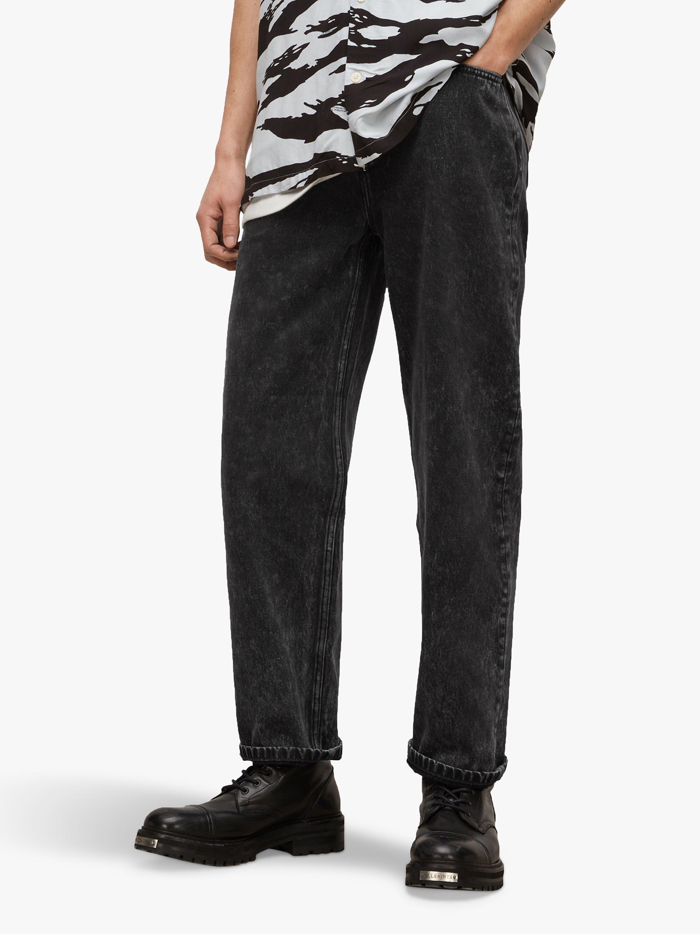 AllSaints Reeves Straight Jeans, Washed Black