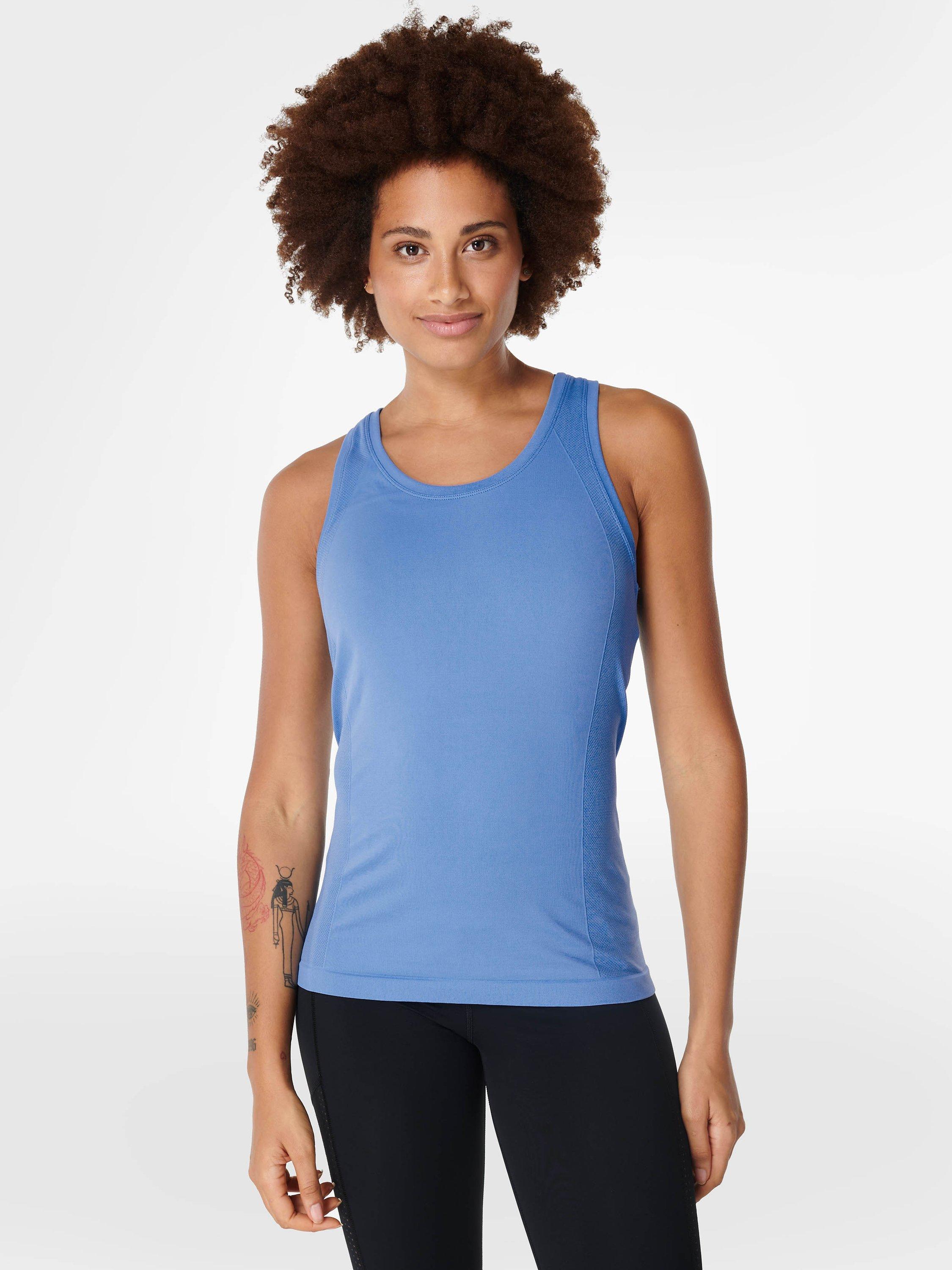 Sweaty Betty Athlete Seamless Gym Vest, Regatta Blue