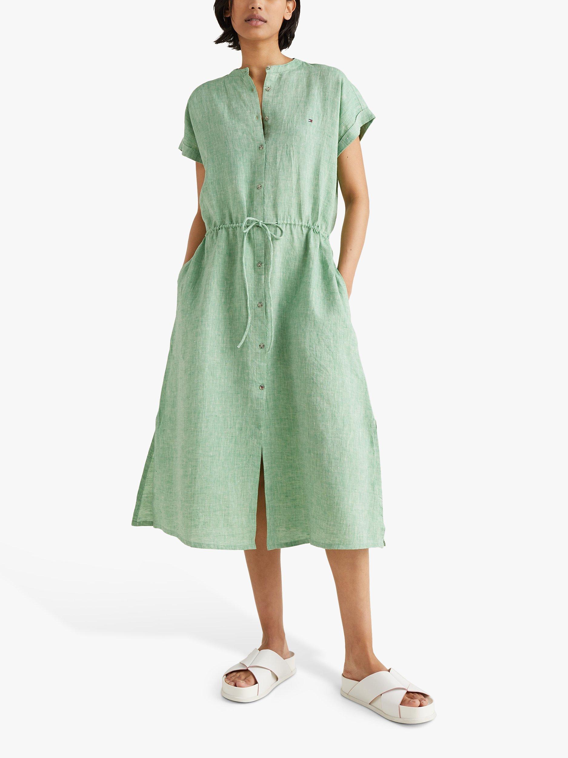 Tommy Hilfiger Linen Shirt Dress, Botanical Green