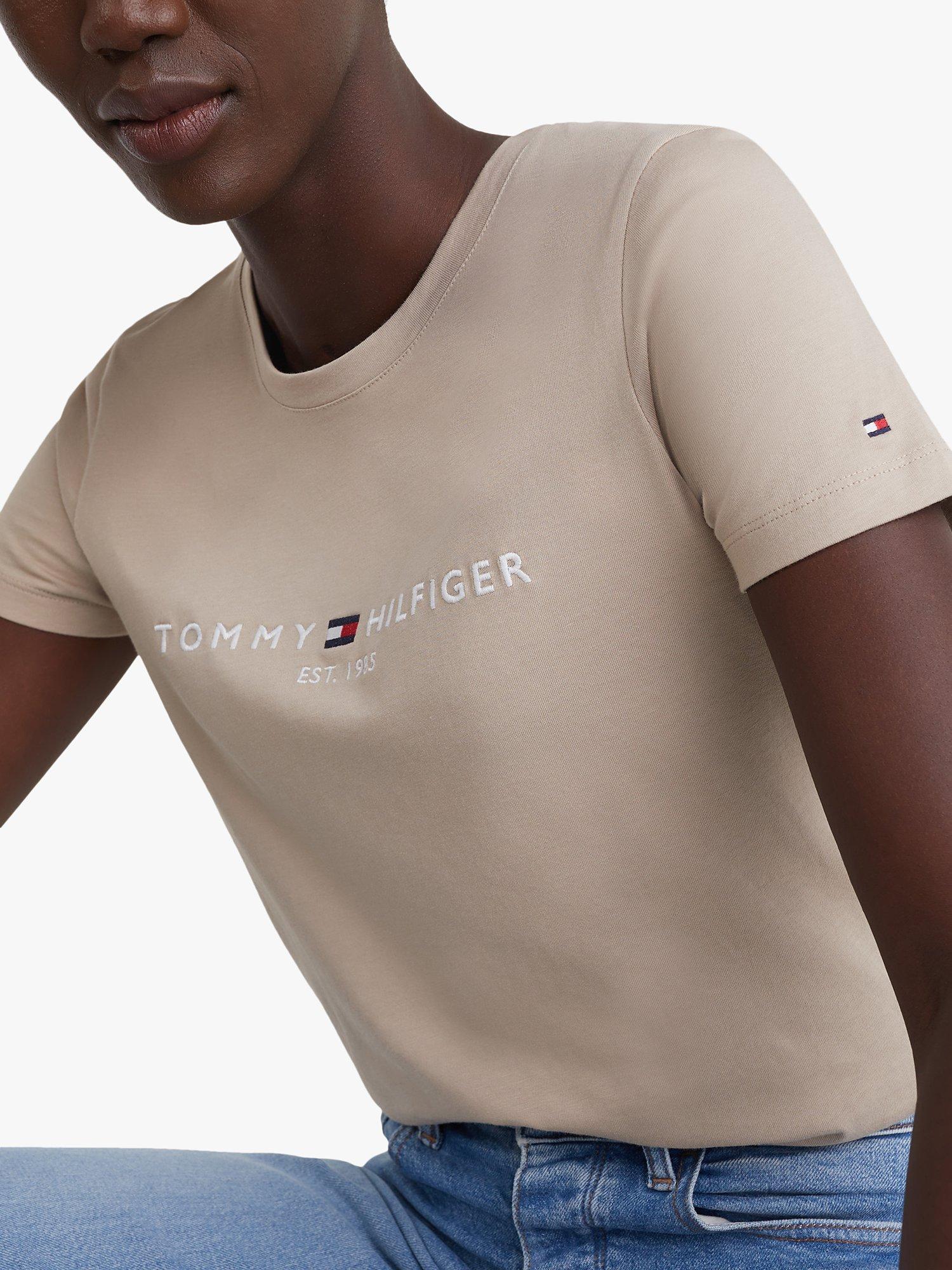 Tommy Hilfiger Organic Cotton Logo T-Shirt, Beige, XXXL