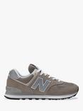 New Balance 574 Suede Trainers, Grey/White