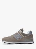 New Balance 574 Suede Trainers, Grey/White