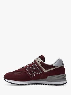 New Balance 574 Suede Trainers - view 2, Red