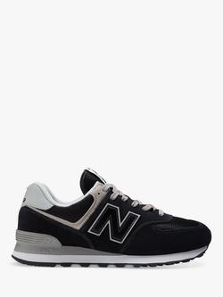 New Balance 574 Suede Trainers, Black