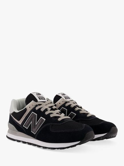 New Balance 574 Suede Trainers - view 2, Black