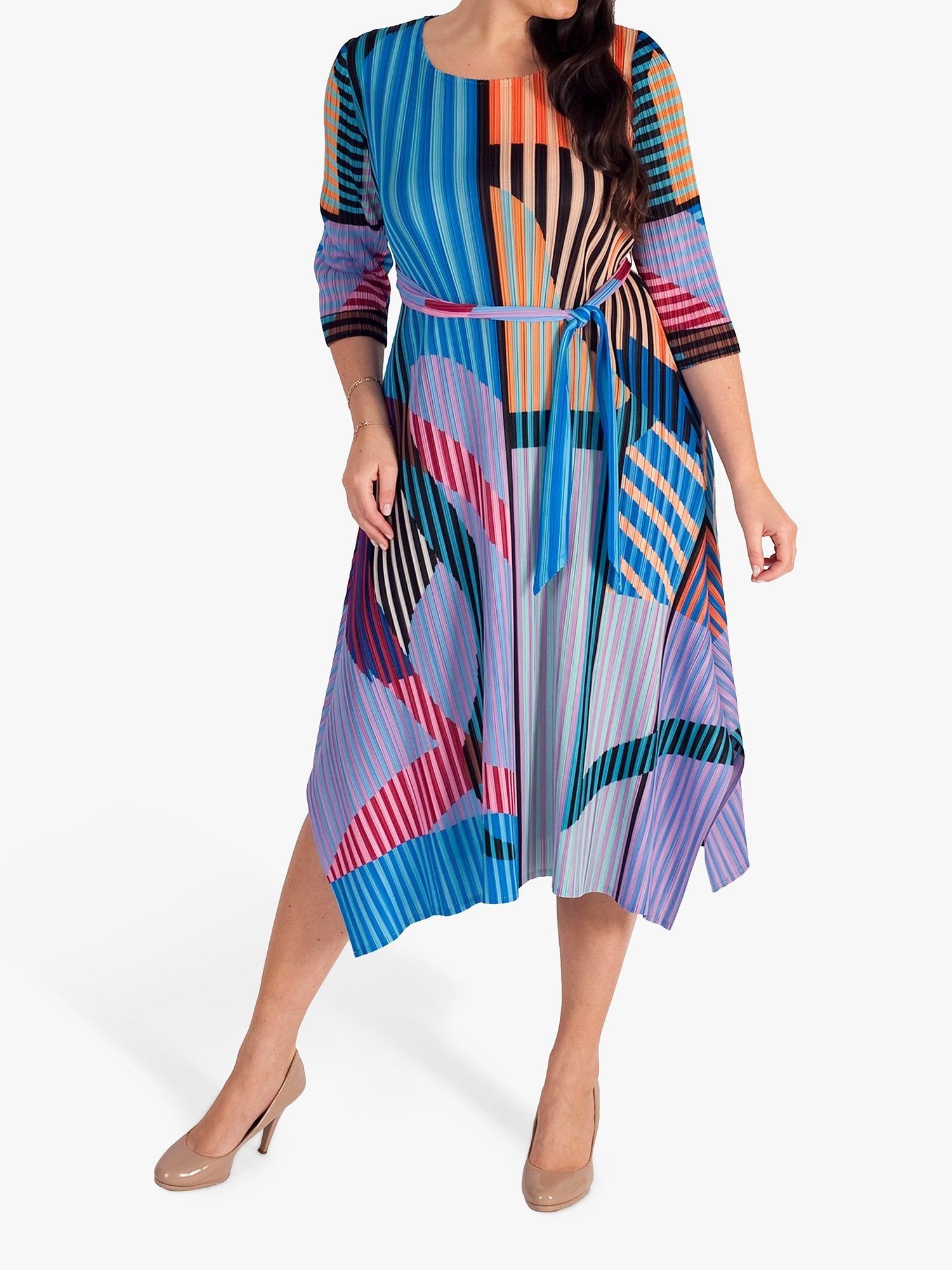 chesca Cosmopolitan Striped Midi Dress Multi