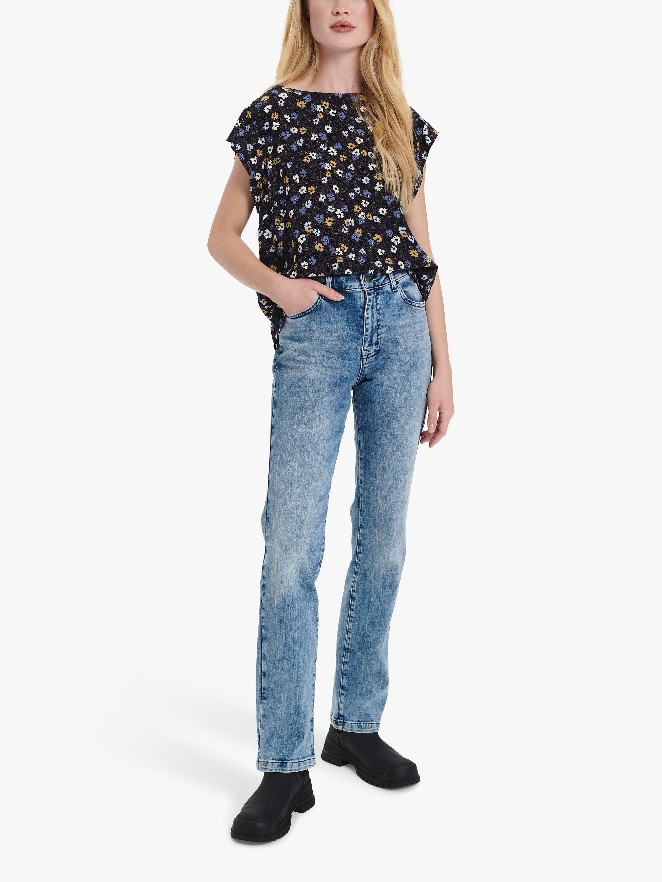 Saint Tropez Blanca Adele Floral T-Shirt, Deep Blue, L
