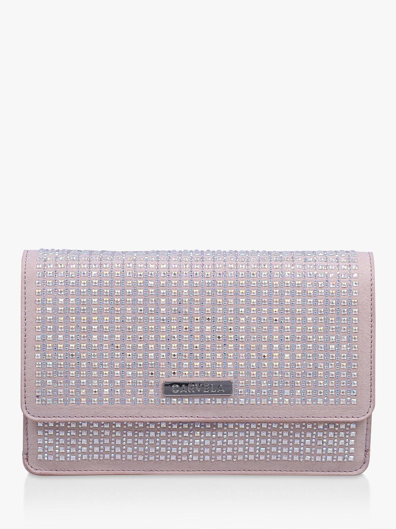 Carvela Kianna Embellished Clutch Bag, Pink Blush, One Size