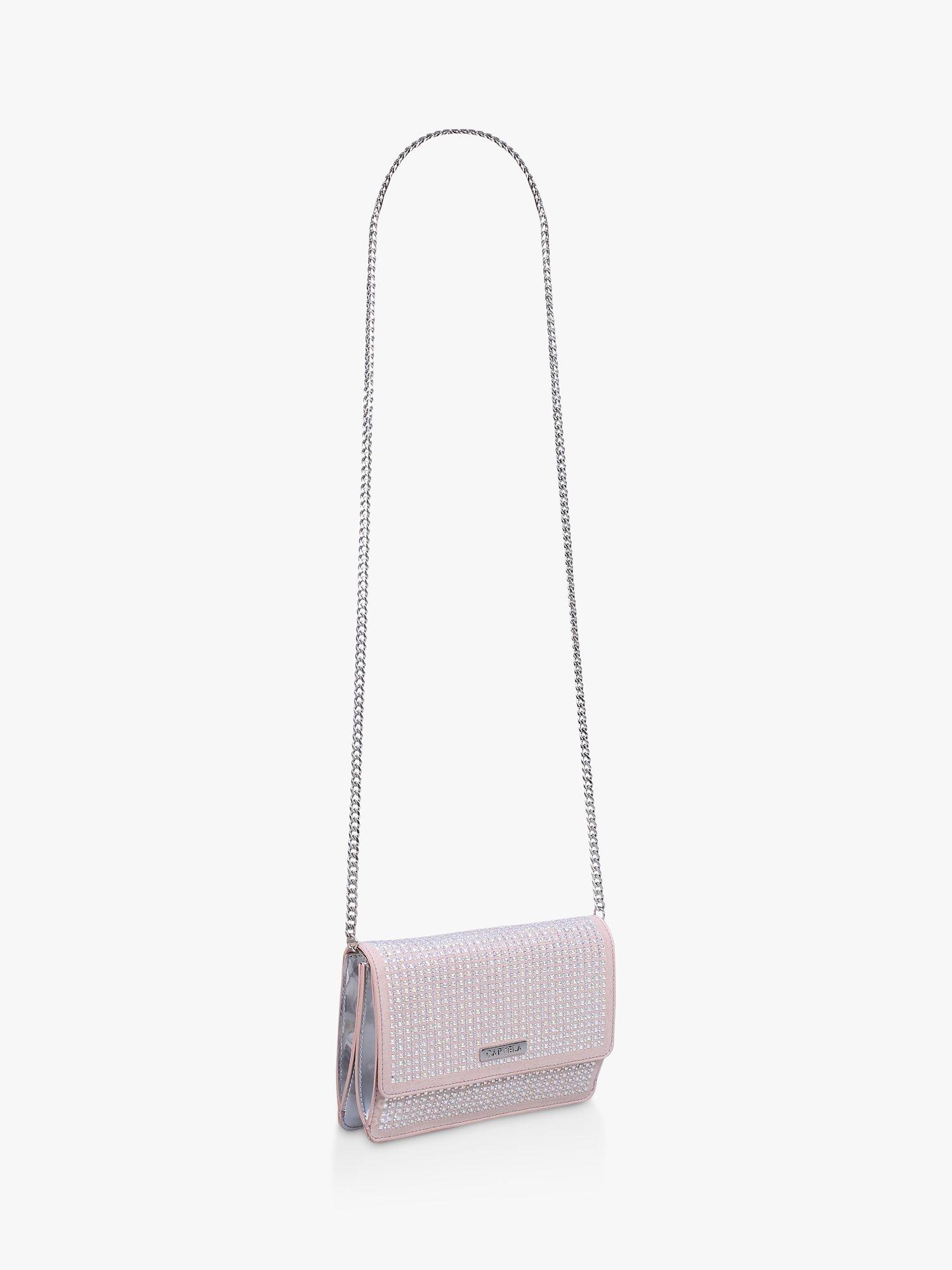 Carvela Kianna Embellished Clutch Bag, Pink Blush, One Size