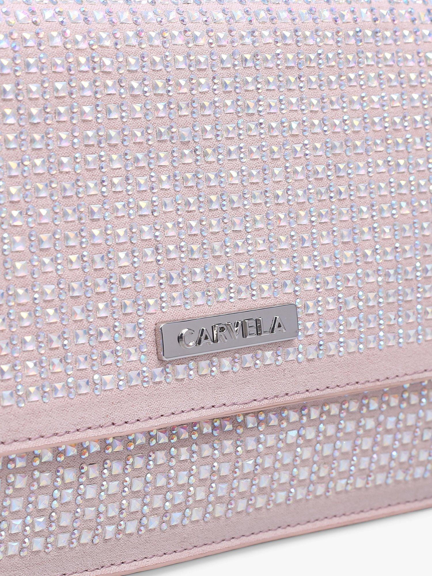 Carvela Kianna Embellished Clutch Bag, Pink Blush, One Size