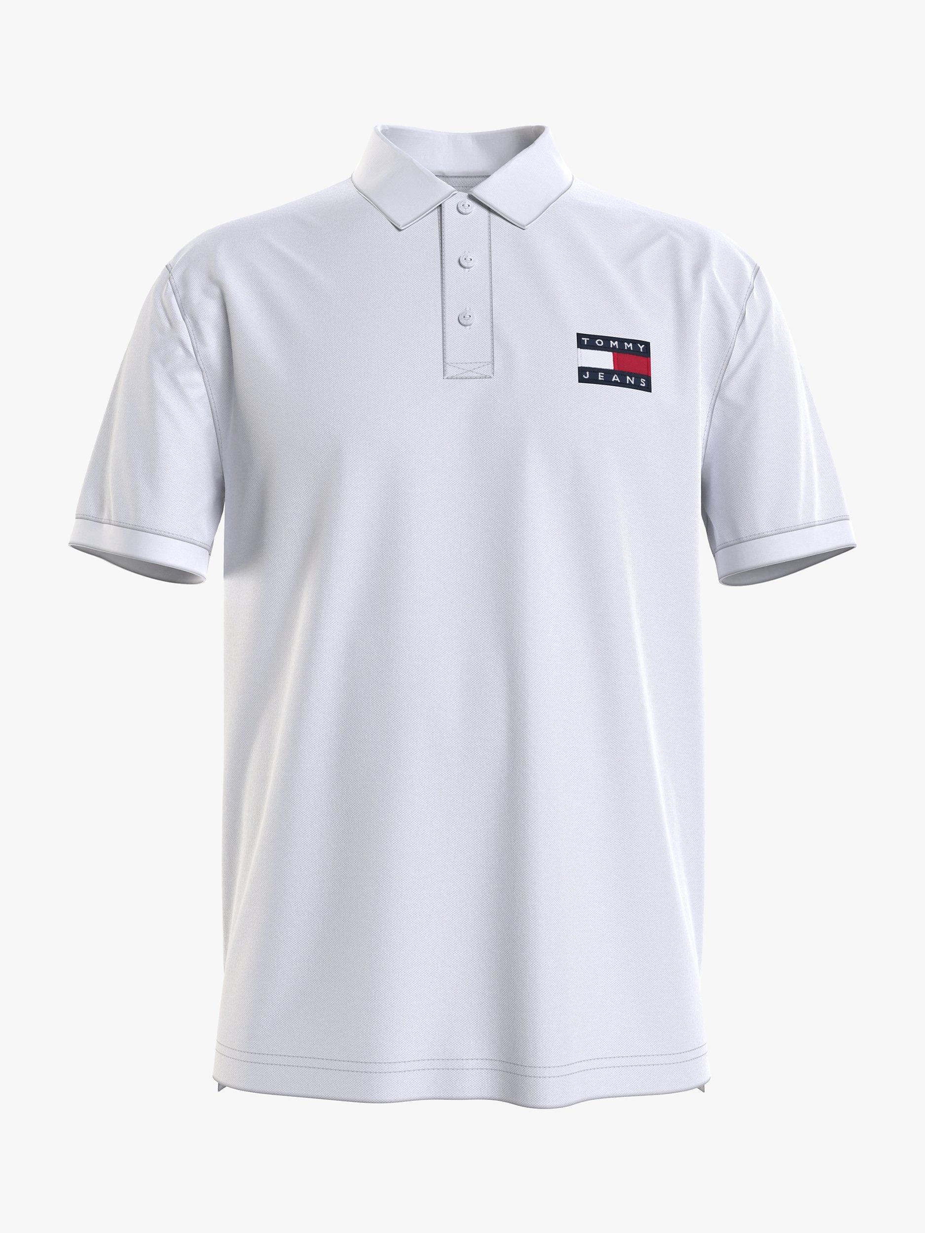 Tommy Jeans Badge Short Sleeve Polo Shirt, White