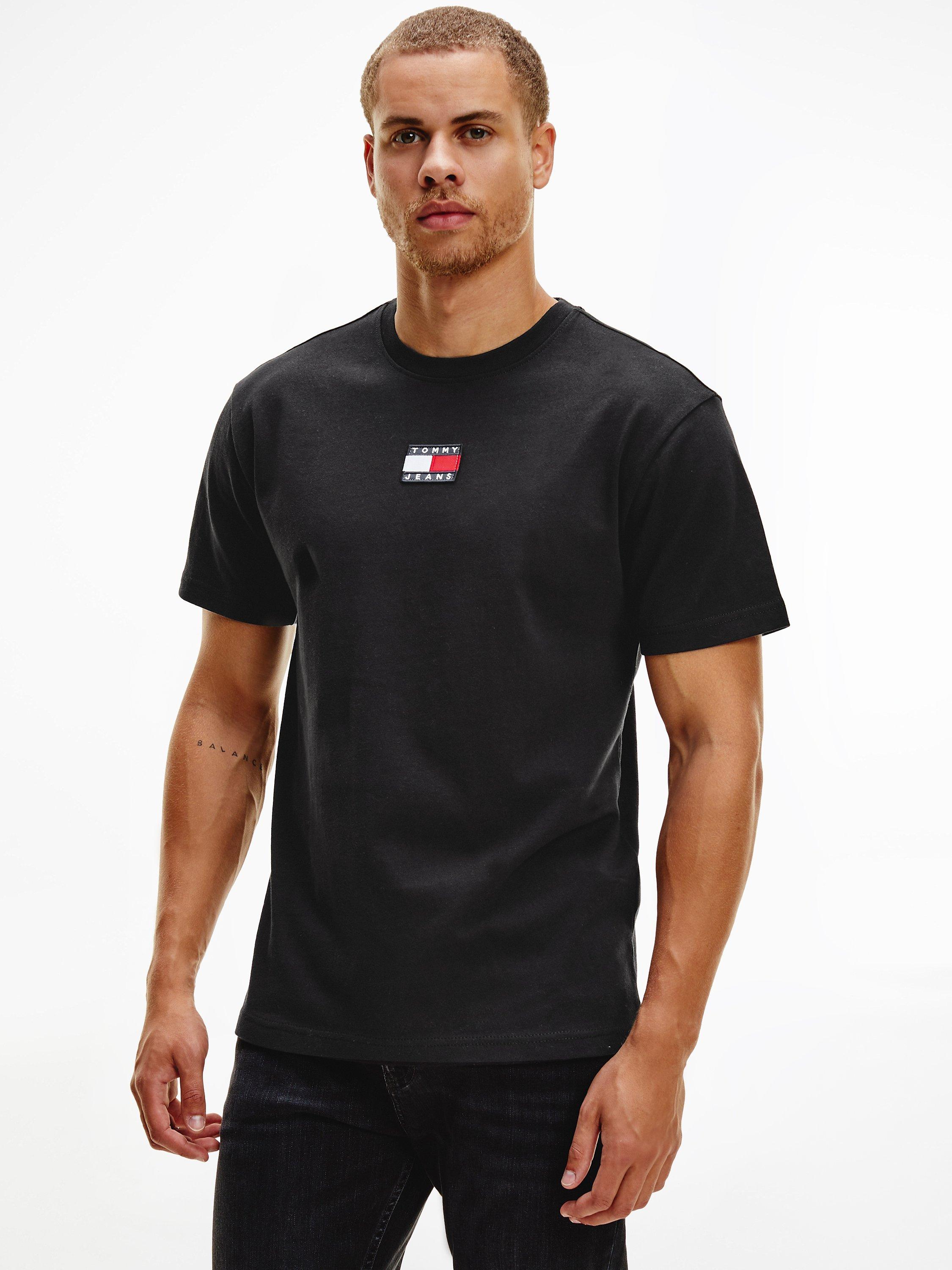 Tommy Jeans Organic Cotton Badge Logo T-Shirt, Black
